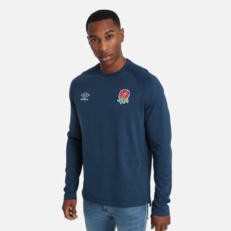 Fotbalové Tričko Umbro England Rugby Classic Raglan Tee Tmavě Blankyt | CZ-22234