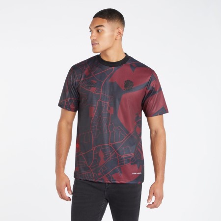 Fotbalové Tričko Umbro England Rugby Navigation Print Crew Tee Černé | CZ-05892