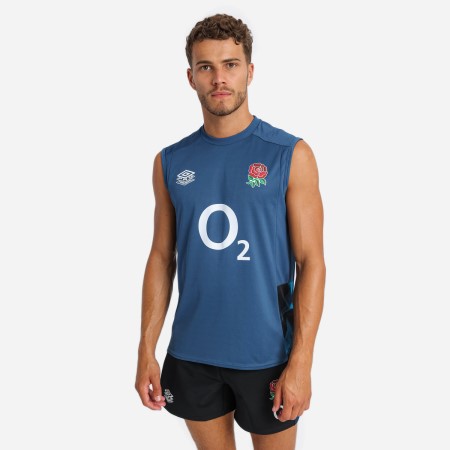 Fotbalové Vesty Umbro England Rugby 22/23 Bez Rukávů Tee Blankyt Černé | CZ-41095