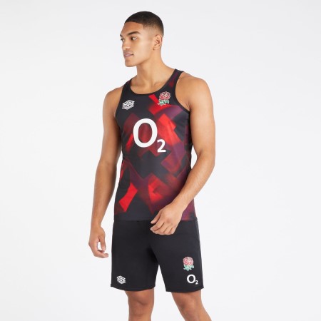 Fotbalové Vesty Umbro England Rugby 22/23 Gym Vest Červené Tmavě Fialové Černé | CZ-32370