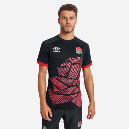 Fotbalové Šortky Umbro England Rugby 22/23 7S Alternate Replica Jersey Černé Červené | CZ-05996