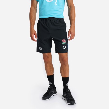 Fotbalové Šortky Umbro England Rugby 22/23 Gym Krátké Černé Blankyt | CZ-78978