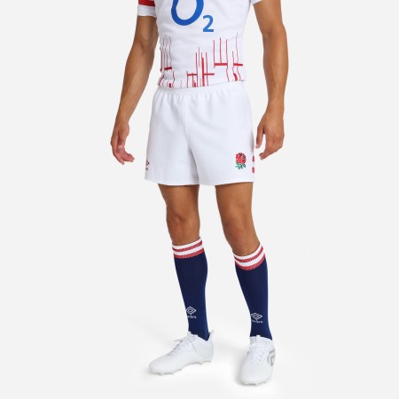 Fotbalové Šortky Umbro England Rugby 22/23 Home Pro Krátké Bílé Červené | CZ-05204